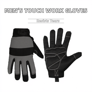 Guantes de Trabajo para Hombre con Pantalla Táctil, Palma Acolchada para Reducción de Vibraciones, Construcción Mecánica, Trabajo Ligero, Muñequera Ajustable - Product Image 2