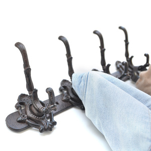 Heavy Duty Antique Cast Iron Victorian Style <strong>Coat</strong> <strong>Hook</strong> <strong>Individual</strong> 'S' Shaped <strong>Hooks</strong> That Give 8 <strong>Individual</strong> Hanging Positions. - Product Image 1