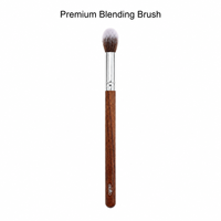 Pinceau de maquillage effilé haut de gamme avec manche en bois de rose, 16,5 cm, virole en aluminium épaissie, fibres ultra-douces pour un façonnage parfait