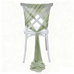 Fascia per sedia da matrimonio all'ingrosso in organza, decorazione per schienale sedia, fiocco in <span class=keywords><strong>tulle</strong></span>, coprisedia per banchetti hotel - Product Image 4