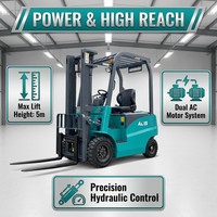 Chariot élévateur électrique WGZN durable de 1,5 tonne CPD15 avec chaîne à 7 maillons et machine de chargement à essieu avant en acier moulé robuste
