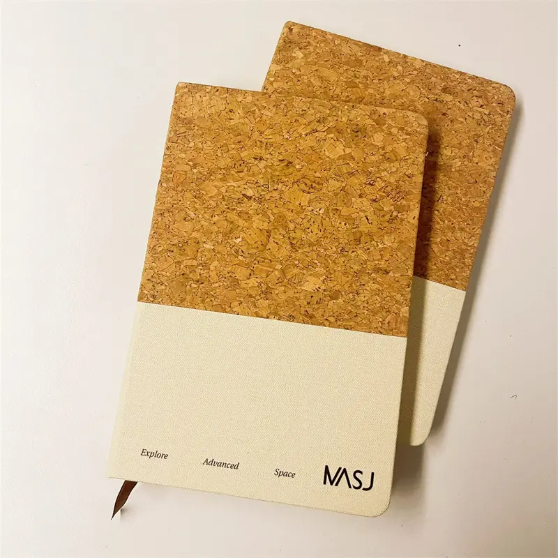 Taccuino in sughero personalizzabile A5 giornale riciclato con copertina rigida in sughero e lino eco regalo promo notebook