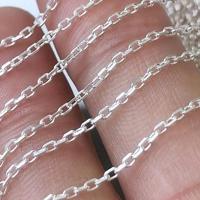 Chaînes de bijoux permanents non finies en argent 925, chaîne en vrac à coupe diamant ovale GP US 1,0 mm 1,2 mm 1,3 mm, vente en gros d'usine
