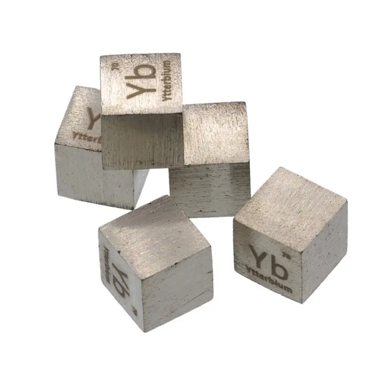 10mm धातु Ytterbium 99.99% शुद्ध वाई बी घन, तत्व संग्रह शौक शिक्षण नमूना मेज सजावट
