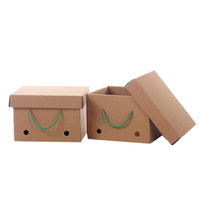 Individuell Bedruckte 2-teilige Kraft-Wellpappe-Box Faltbare Verpackungskartons mit Bandhenkeln für Schuhe und Kleidung