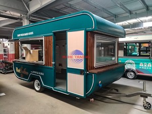 Mobile Beverage Vending Cart Sandwich Food Trailer Green <b>Mini</b> Fiberglass Ice Cream Coffee Street Food Truck - Product Image 5