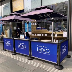 1.0m tùy chỉnh quảng cáo ngoài trời hàng rào vách ngăn cho khách sạn sân bay sắt di chuyển lan can cách ly vành đai đường lan can di động - Product Image 3