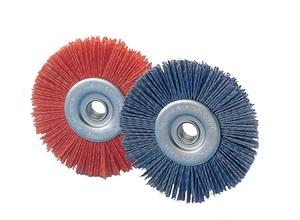 Cepillo Abrasivo de Filamento de Nylon Rojo y Azul de 75 mm para Redondeo de Bordes Industriales y de Bricolaje, Disponible para OEM - Product Image 3