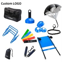Vente chaude Football Réglable Échelle Haies Courir Parachute Disque Football Cônes Vitesse Agilité Kit D'entraînement Ensemble