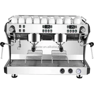 不锈钢双头豆杯咖啡师咖啡机专业自动复古半咖啡机