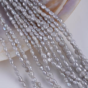 Promotion pour perles d'eau douce naturelles grises claires double face de 4-5 mm pour collier DIY, bracelet, perle baroque dispersée - Product Image 4