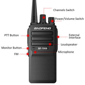 Original Baofeng BF-1908 <strong>Intercom</strong> 2200mAh 8W 2km-15km Professional UHF 400-480MHz Suitable for Outdoor Travel Hotel Restaurant - Product Image 6