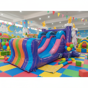 Oferta Especial: Castillo Inflable Morado y Rosa con Diseño <span class=keywords><strong>de</strong></span> Caballo y Unicornio, con Tobogán y Zona <span class=keywords><strong>de</strong></span> Saltos - Product Image 1