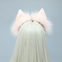 E0008 Bandeau Cosplay Anime en Fausse Fourrure Mignonnes Oreilles de Renard, Coiffe Animale pour Festivals et Fêtes