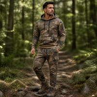 Ensemble de survêtement tactique camouflage pour homme, vêtements de chasse et de randonnée en plein air, poches multi-zippées, vêtements de sport à capuche, ensembles de pantalons cargo