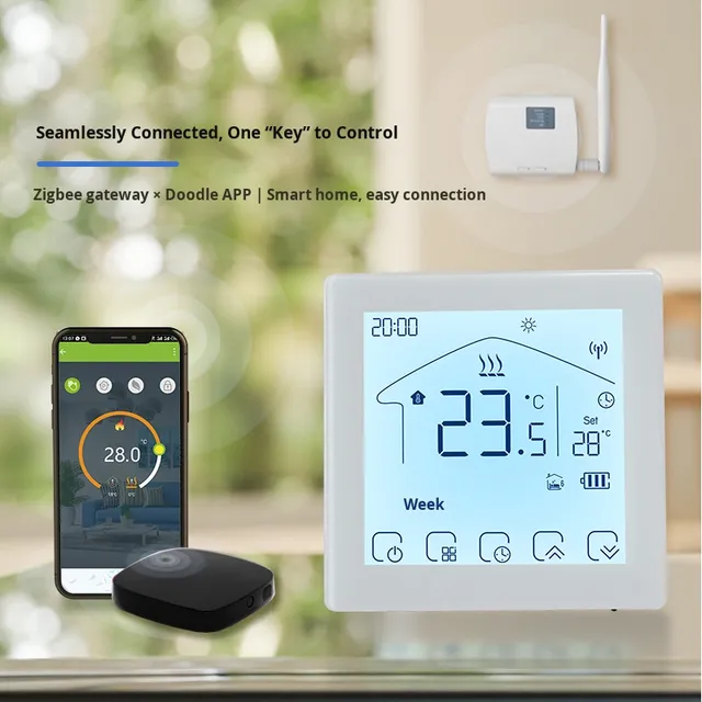 Smart Wireless Wifi Electric Floor Heating Thermostat Remote Wall-Mounted Boiler Thermostat Touch Screen Temperature Control