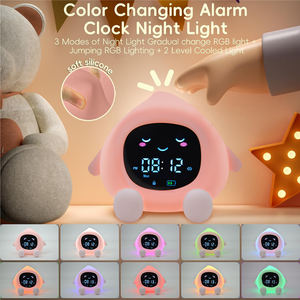 Venta caliente Digital Fruity Silicone Kids Digital Lámpara de decoración de cabecera Reloj despertador de aprendizaje para niños con luz nocturna - Product Image 4
