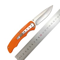 Couteau de poche d'extérieur déverrouillable, couteau pliant portable avec manche en plastique, couteau tactique d'autodéfense avec manche en ABS