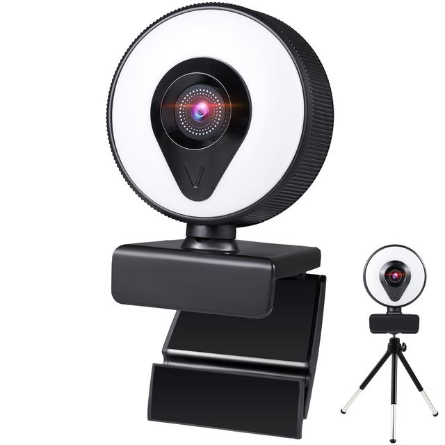 Web Cam 1080P Full hd Web Camera Rotatable Webcam With  Microphones & Ring Fill Light Webcam 1080P
