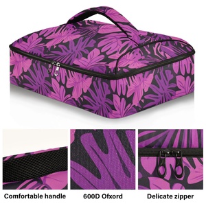 OEM Custom Tropical Flower Design Insulated Food Bag Hawaii Casserole Pans Pizza Carrier Cooler Bag for Women and Men - Product Image 2