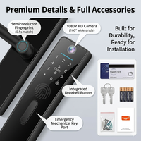 WiFi Tuya Smart Deurvergrendeling met Camera Visuele Intercom Digitale Vingerafdruk Elektronische Riemvergrendeling Huisbeveiliging Appartement