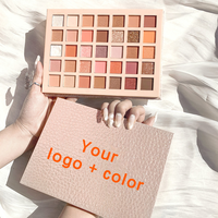 Palette d'ombres à paupières longue durée maquillage professionnel 35 couleurs OEM personnalisé marque privée paillettes nude poudre colorée