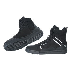 Chaussures de moto en cuir décontractées entièrement noires, protection personnalisée axée sur le cycliste, pour l'extérieur - Product Image 1