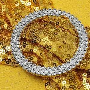 Spandex Lentejuelas Boda Silla Faja Hebillas Sillas Plegables Fiesta Baby Shower Decoración Silla Bandas - Product Image 3