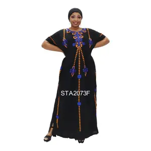 イスラム服ローブバジンアフリカの恋人の襟アップリケアバヤ女性イスラム教徒のドレスデラ