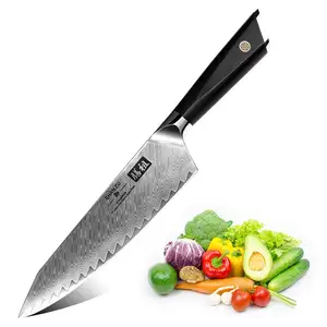 SHAN ZU High Quality Kitchen Accessories Knives Damascus Japanese Steel Blade Kitchen Knives 8Inch Chef Knife
