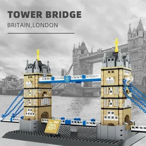 Bloques de Construcción Creativos, Edificio Moderno de Fama Mundial, Ladrillos de Plástico ABS, Modelo de Arquitectura de 40 Piezas, <span class=keywords><strong>Puente</strong></span> de la Torre de Londres, Inglaterra - Product Image 1