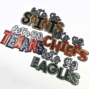 Sports Football Club Team Broderie Fer Sur La Nouvelle-Orléans Saints Brodé Football Team Saints Sequin Patch - Product Image 4