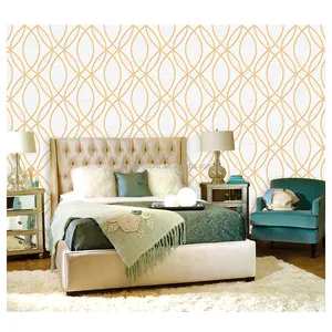 Popular Factory 3D Wallpaper in Black and Gold Wall Paper Designs for Living Room