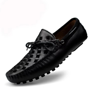 Nouvelles Chaussures de Soirée Homme en Cuir de Vachette, Design Tendance, Résistantes, à Bout Rond, Faciles à Enfiler, pour l'Automne - Product Image 1
