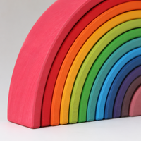 Blocs d'empilage arc-en-ciel à 12 couches pour environnement préparé, jouet éducatif durable pour le développement de la motricité globale et le jeu imaginatif