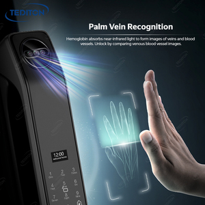제조업체 가격 지문 생체 인식 RFID NFC 디지털 잠금 와이파이 3d 얼굴 인식 생체 인식 스마트 도어록 카메라 - Product Image 4