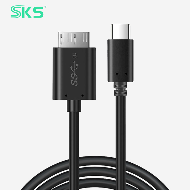 1m/2m Type-C to Micro-B USB3.0 5Gbps OTG Data Charging Cable PVC Shielded 3A Fast Charging External Hard Drive Camera