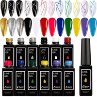 Gel de peinture pour ongles en 12 couleurs, fournitures pour l'art des ongles, gel UV à faire tremper, gel de peinture pour ongles