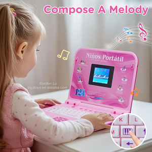 TFT Màn hình màu trẻ em Song ngữ máy tính xách tay đồ chơi học tập 124 chế độ học tập Tây Ban Nha/tiếng Anh Đồ chơi máy tính - Product Image 4