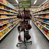 Magasin de détail support de crochet suspendu en métal sur pied présentoir d'ustensiles de cuisine présentoir de magasin de détail