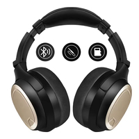 Casque Bluetooth pliable et rotatif D814, avec prise en charge de la carte Micro SD, écouteurs en cuir PU, sans fil 2,4 GHz et filaire