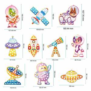 Kits d'autocollants mosaïques pour enfants, thème spatial, pour la création de sacs à dos et étiquettes de bagages, idéal comme cadeau pour bébés garçons et filles - Product Image 5