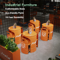 Table à manger industrielle moderne et créative en fer Ensemble de chaises Design simple pour les hôtels écologiques Cafés BBQ Restaurants en métal