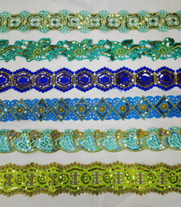 ديكور ملون DIY تطريز دانتيل لفستان حزام مزين بأحجار الراين الأفريقي دانتيل - Product Image 5