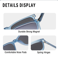 Nouvelles lunettes de soleil polarisées anti-lumière bleue rétro carrées à monture intégrale de haute qualité unisexe modèle magnétique classique 2025