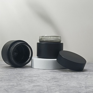 Custom Luxury Empty Skincare Cosmetic Jar Face Cream Container 30g 50g 100g Matte Black Glass Cosmetic Jar With Lids - Product Image 1