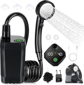 Портативный душ портативный 4500/6000/7800 мАч USB Электрический Душ насос цифровой дисплей душевая головка шланг для наружного кемпинга - Product Image 1