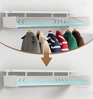 Séchoir à linge pliant en métal avec étagère de rangement, mural, gain de place, crochets en acier inoxydable, emballage pour vente par correspondance