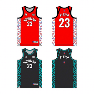 顶级 3D 刺绣 100% 涤纶篮球球衣 透气速干无袖制服 运动队球迷 立即发货 - Product Image 1