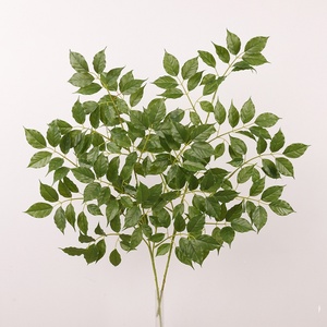 Verde artificiale all'ingrosso foglie artificiali albero di felicità foglie di lattice per la decorazione di nozze a casa - Product Image 1